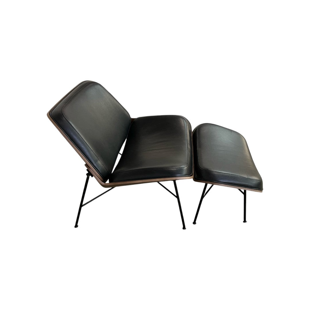 Burrow Vesper Leather Lounge Chair and Ottoman