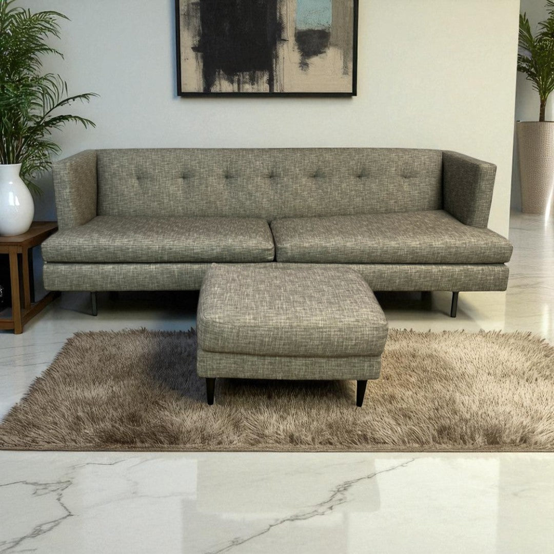 CB2 Avec Gray Sofa and Ottoman