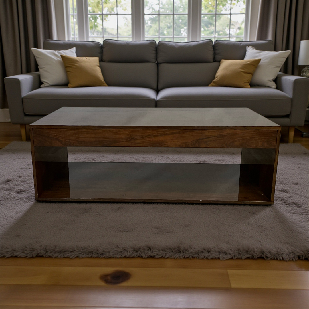 CB2 Reyes High-Gloss Olive Wood Coffee Table