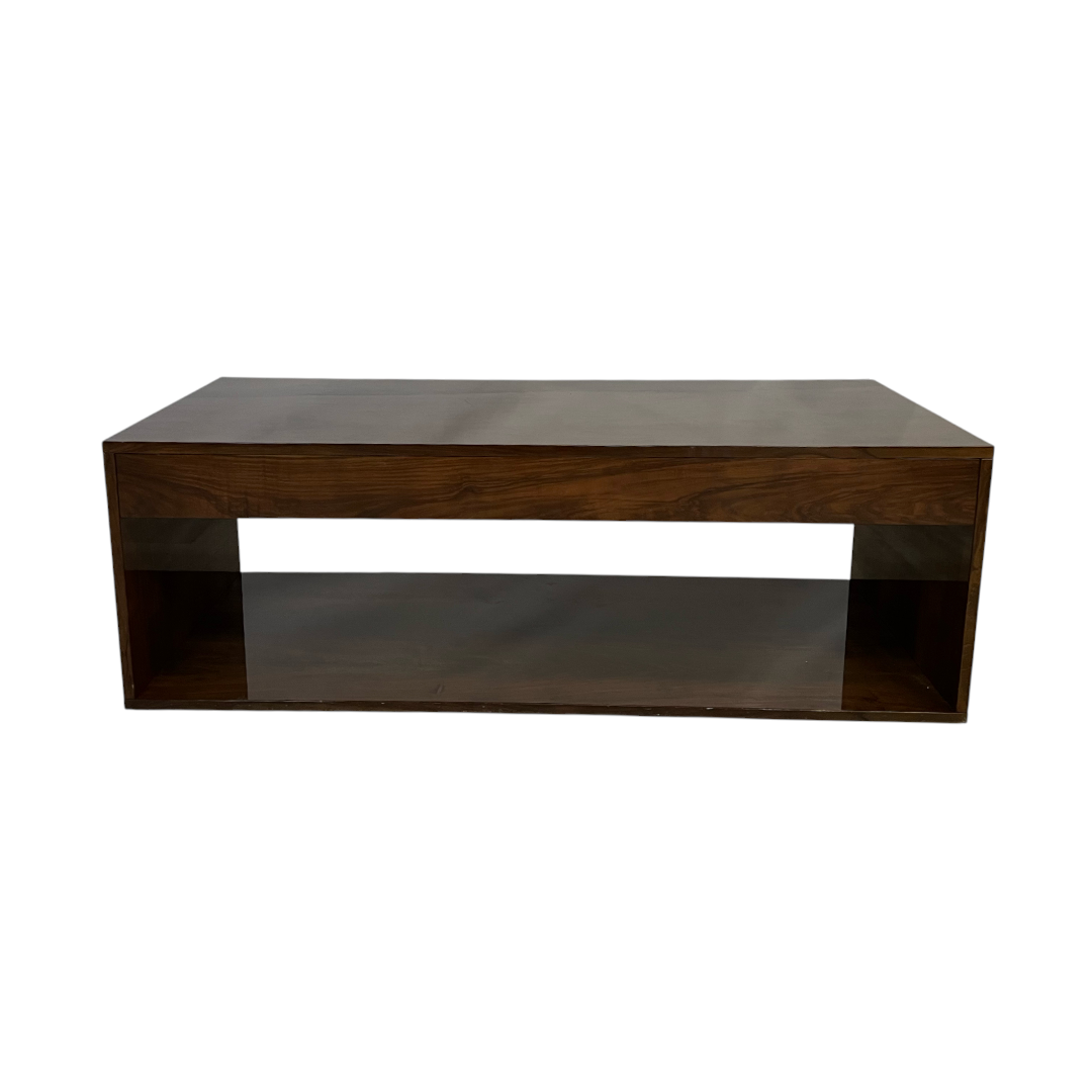 CB2 Reyes High-Gloss Olive Wood Coffee Table