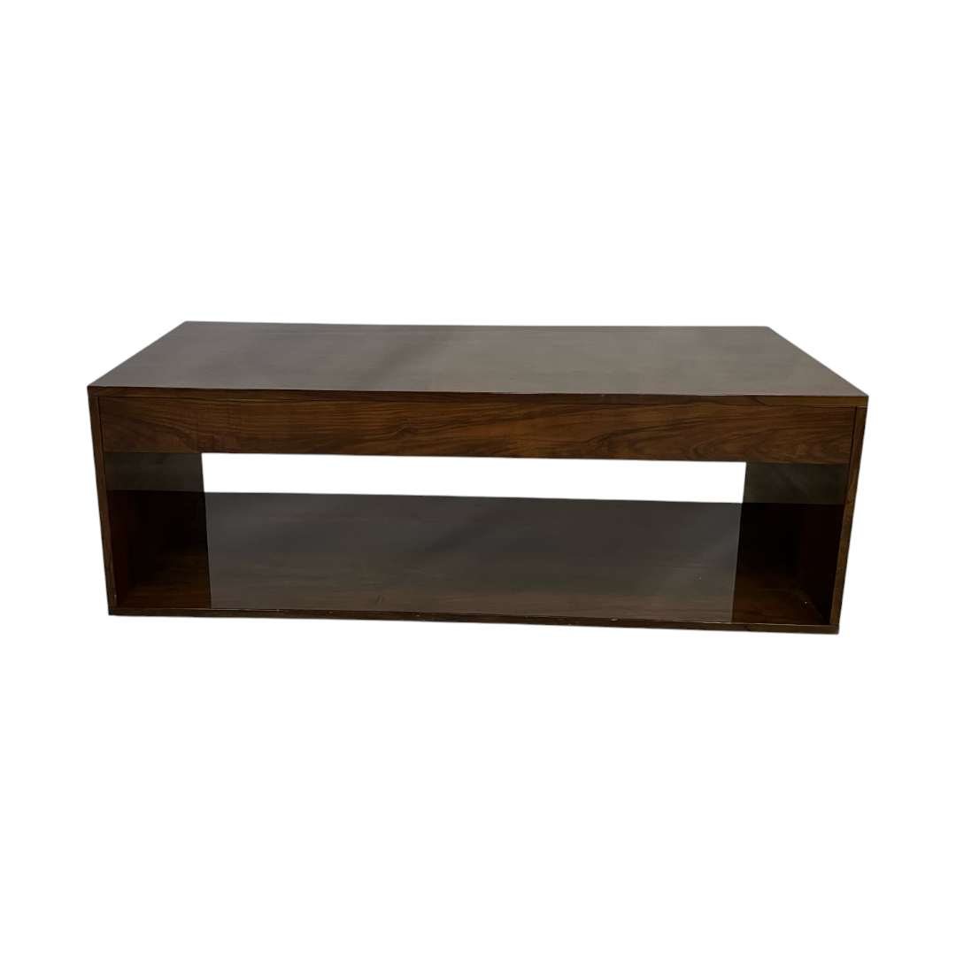 CB2 Reyes High-Gloss Olive Wood Coffee Table