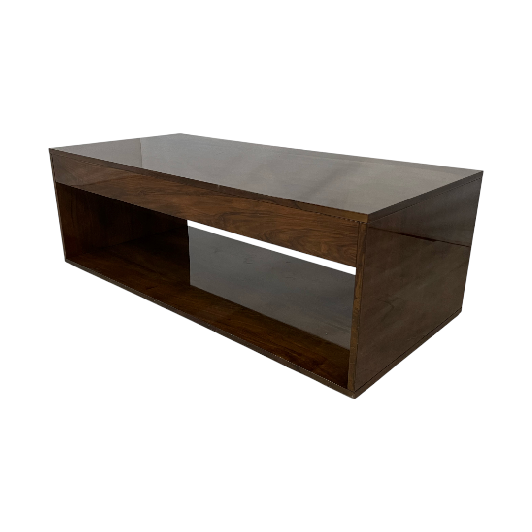 CB2 Reyes High-Gloss Olive Wood Coffee Table