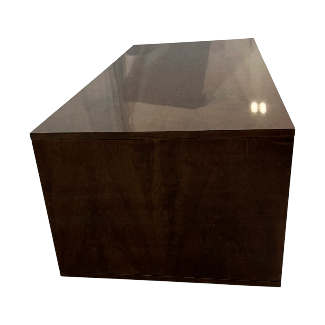 CB2 Reyes High-Gloss Olive Wood Coffee Table
