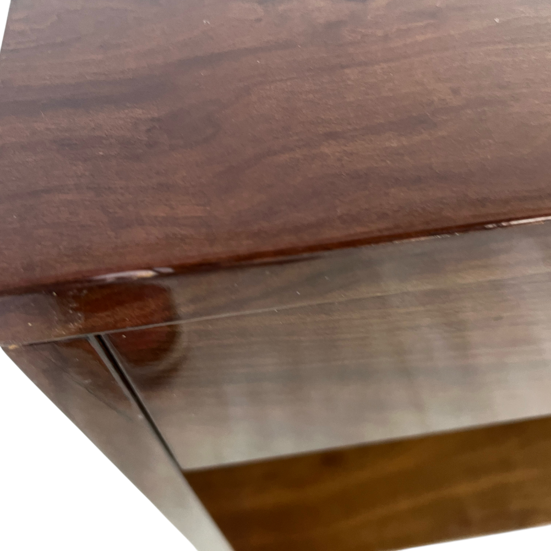 CB2 Reyes High-Gloss Olive Wood Coffee Table