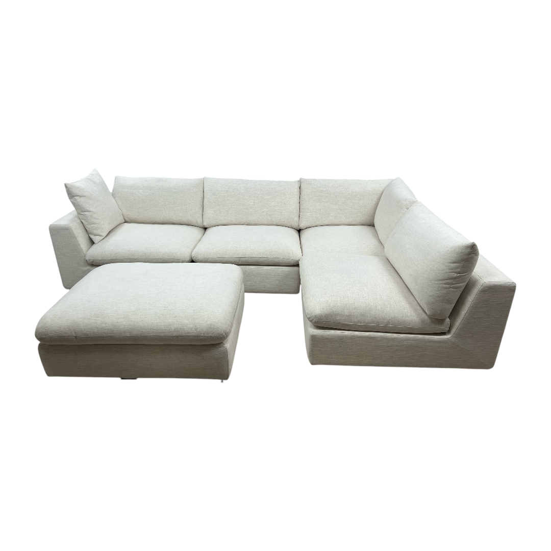Castlery Dawson Chaise Sectional Sofa with Ottoman