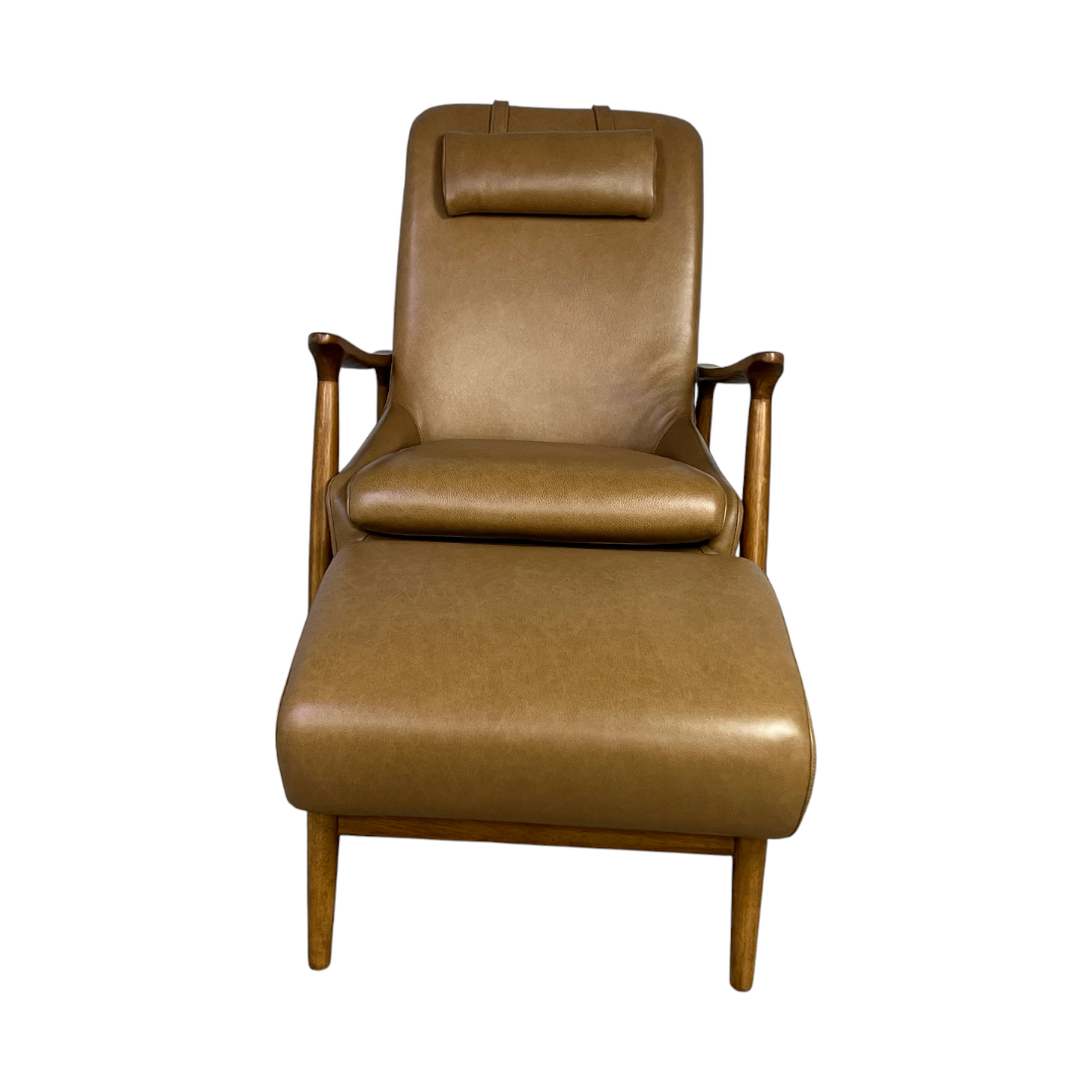 Castlery Desmond Leather Rocking Armchair with Ottoman
