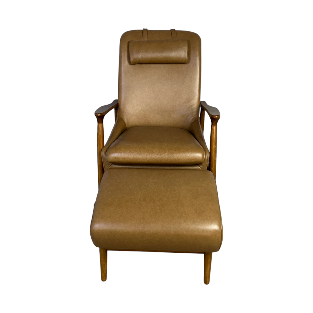 Castlery Desmond Leather Rocking Armchair with Ottoman