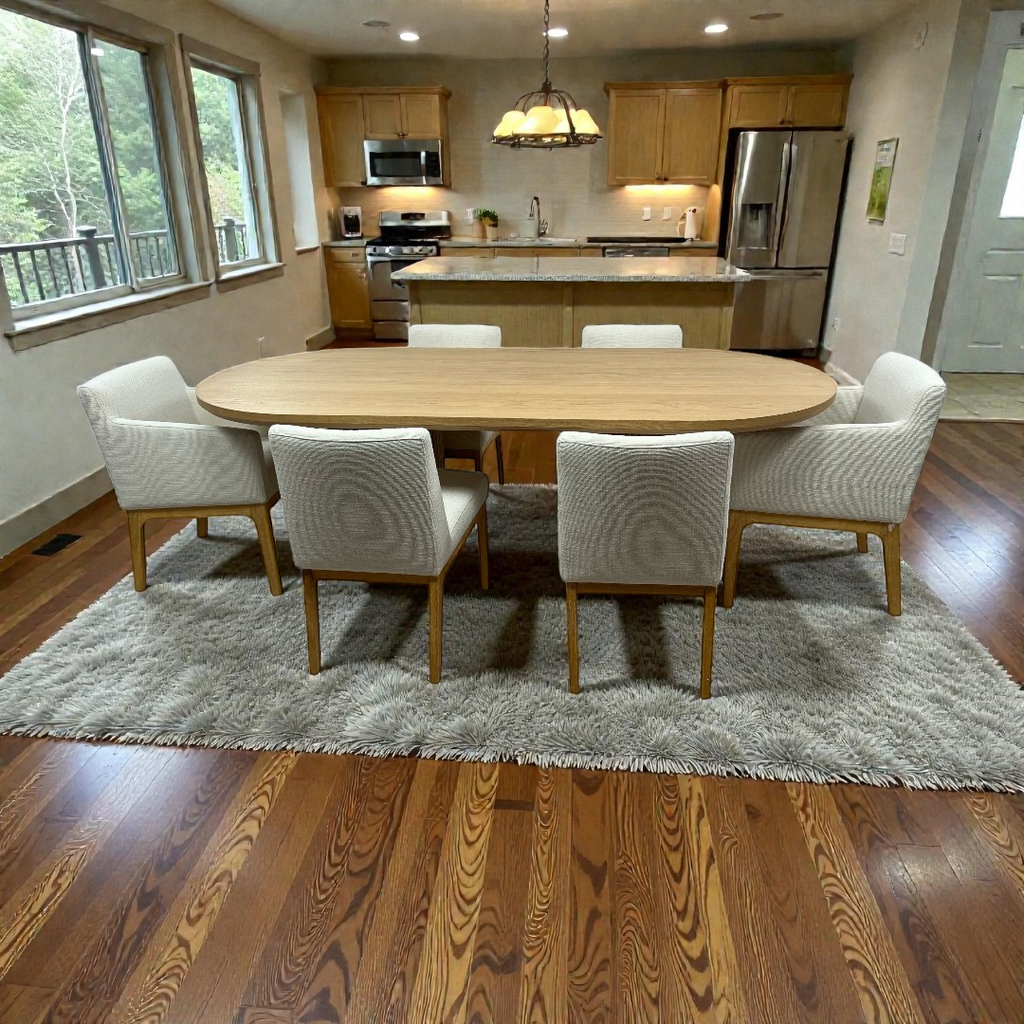 Castlery Harper Dining Table with Elliot Chair Set, 86" × 41.5" × 30" — image 1 of 4