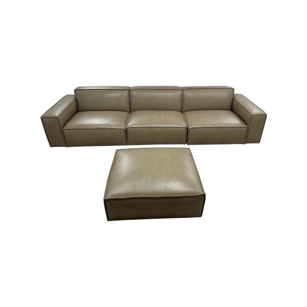 Castlery Jonathan Extended Sofa with Ottoman - Warm Taupe