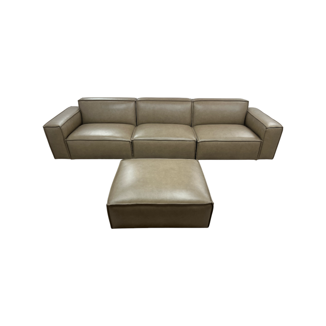 Castlery Jonathan Extended Sofa with Ottoman - Warm Taupe