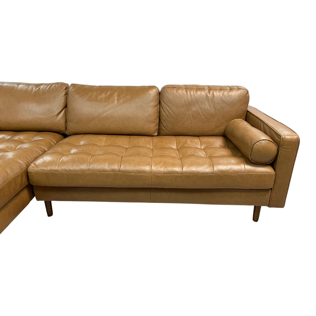 Castlery Madison Leather Chaise Sectional Sofa