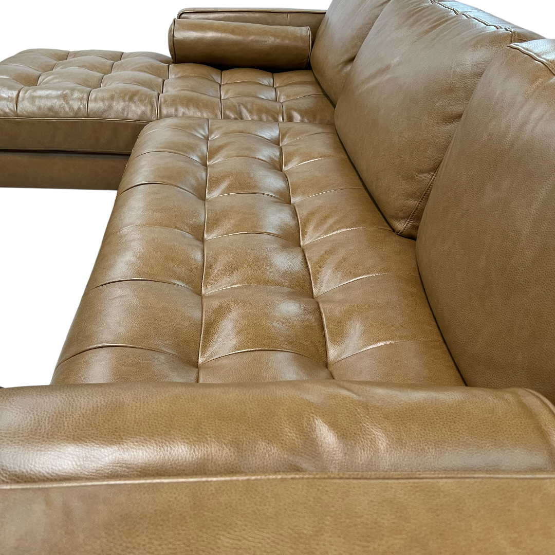 Castlery Madison Leather Chaise Sectional Sofa