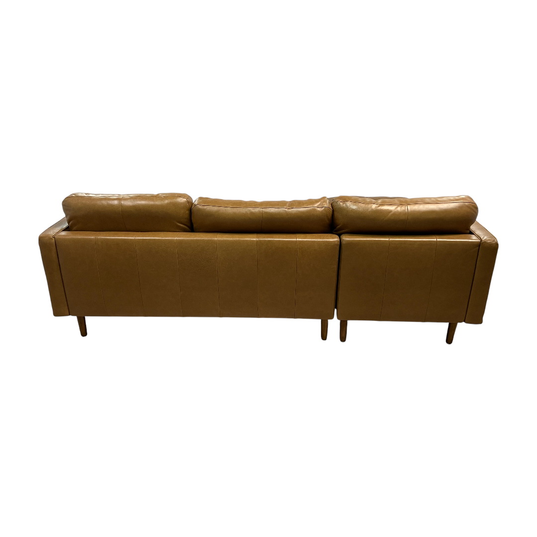 Castlery Madison Leather Chaise Sectional Sofa