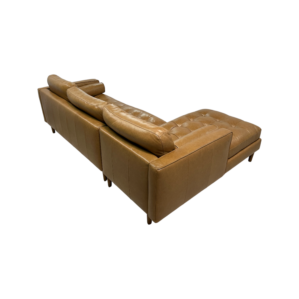 Castlery Madison Leather Chaise Sectional Sofa