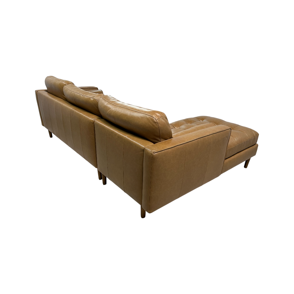 Castlery Madison Leather Chaise Sectional Sofa