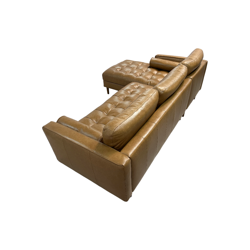 Castlery Madison Leather Chaise Sectional Sofa