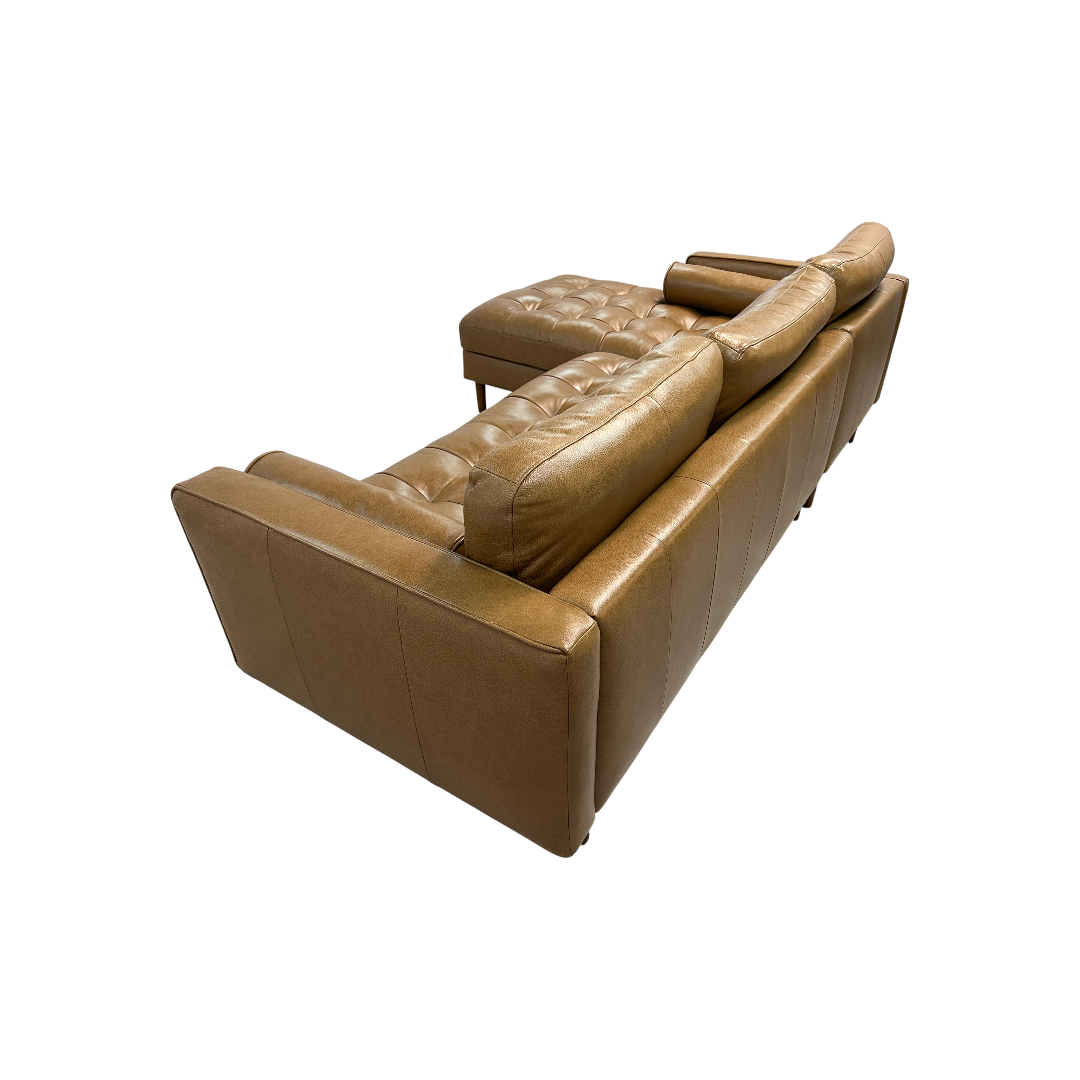 Castlery Madison Leather Chaise Sectional Sofa