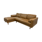 Castlery Madison Leather Chaise Sectional Sofa