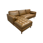 Castlery Madison Leather Chaise Sectional Sofa
