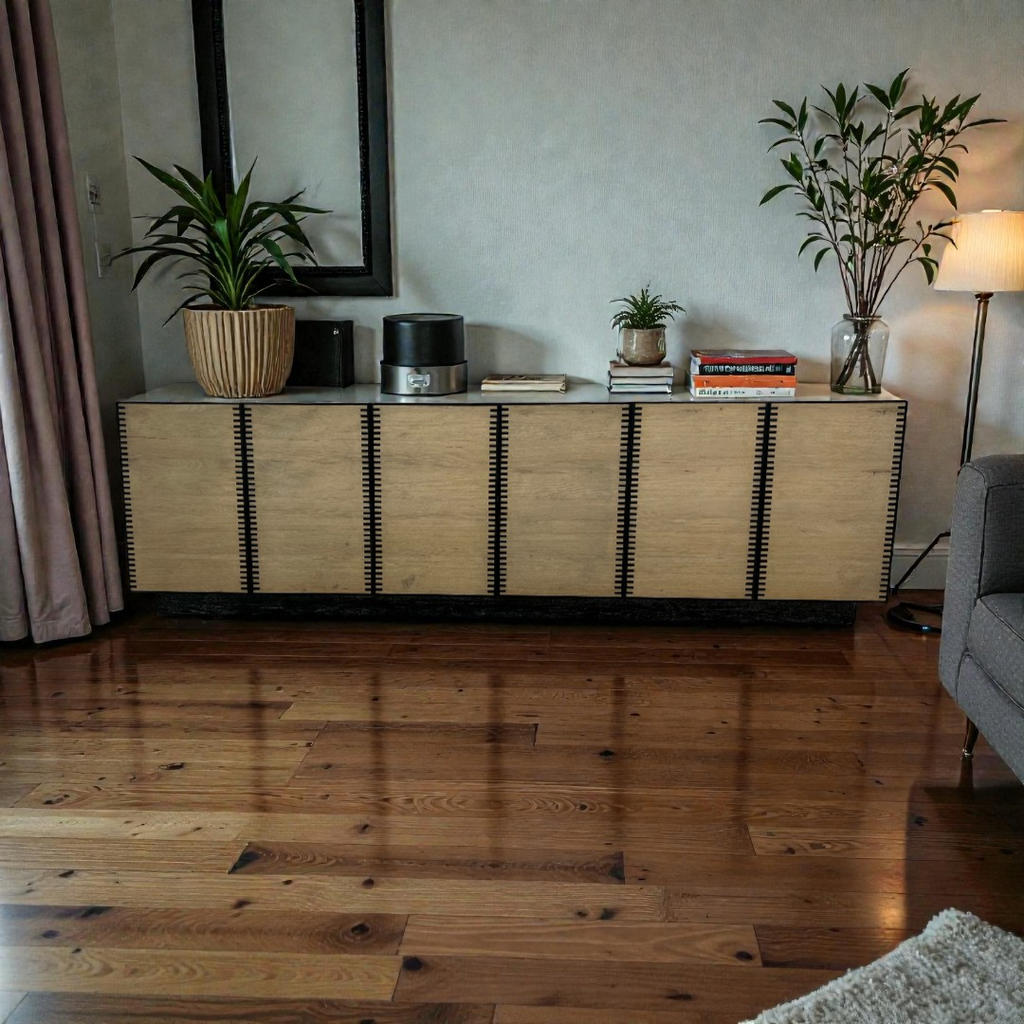 Century Furniture Large Wayland Media Console, 117" × 17" × 34" — image 1 of 4