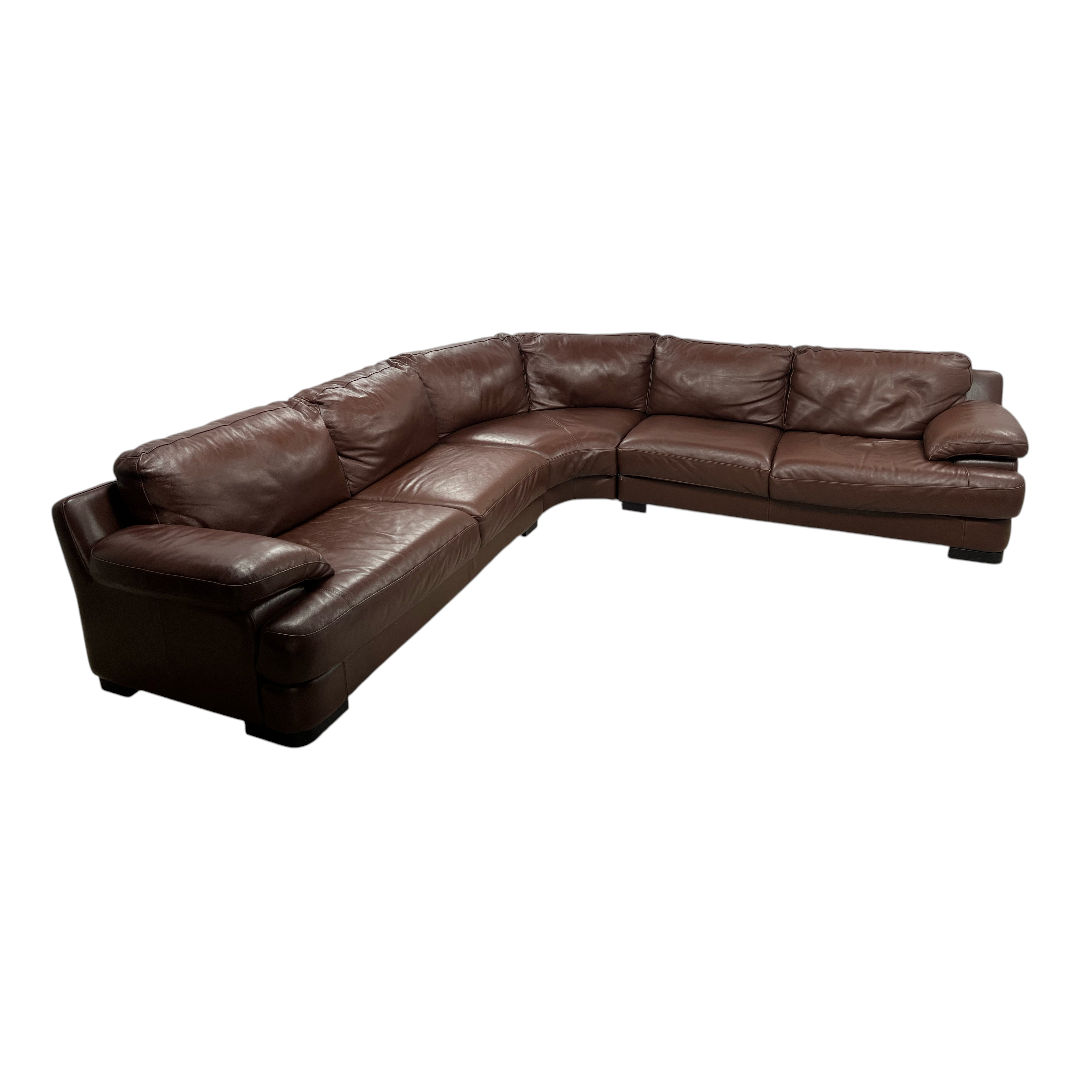 Chateau D’ Ax Brown Leather Sectional