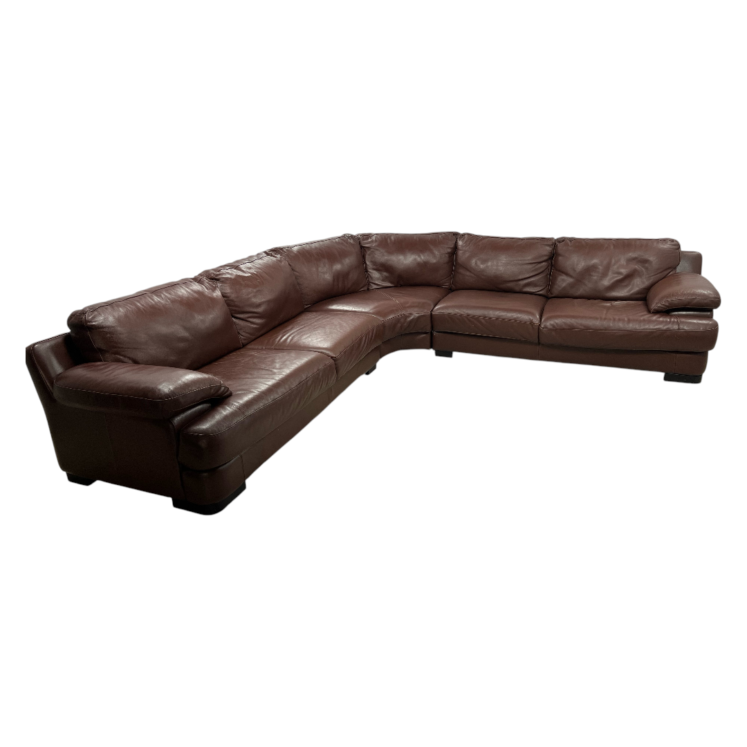 Chateau D’ Ax Brown Leather Sectional