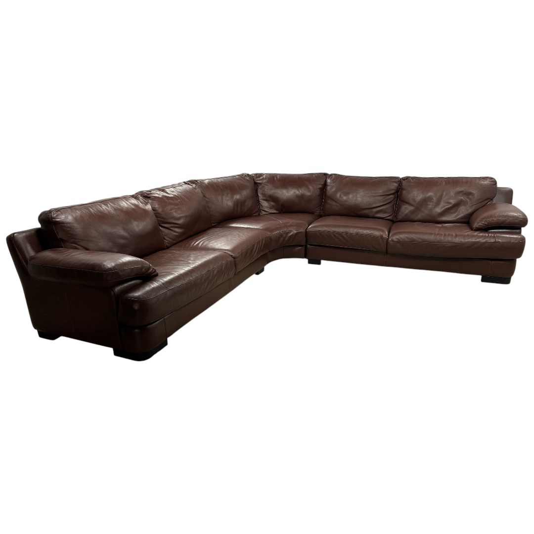 Chateau D’ Ax Brown Leather Sectional