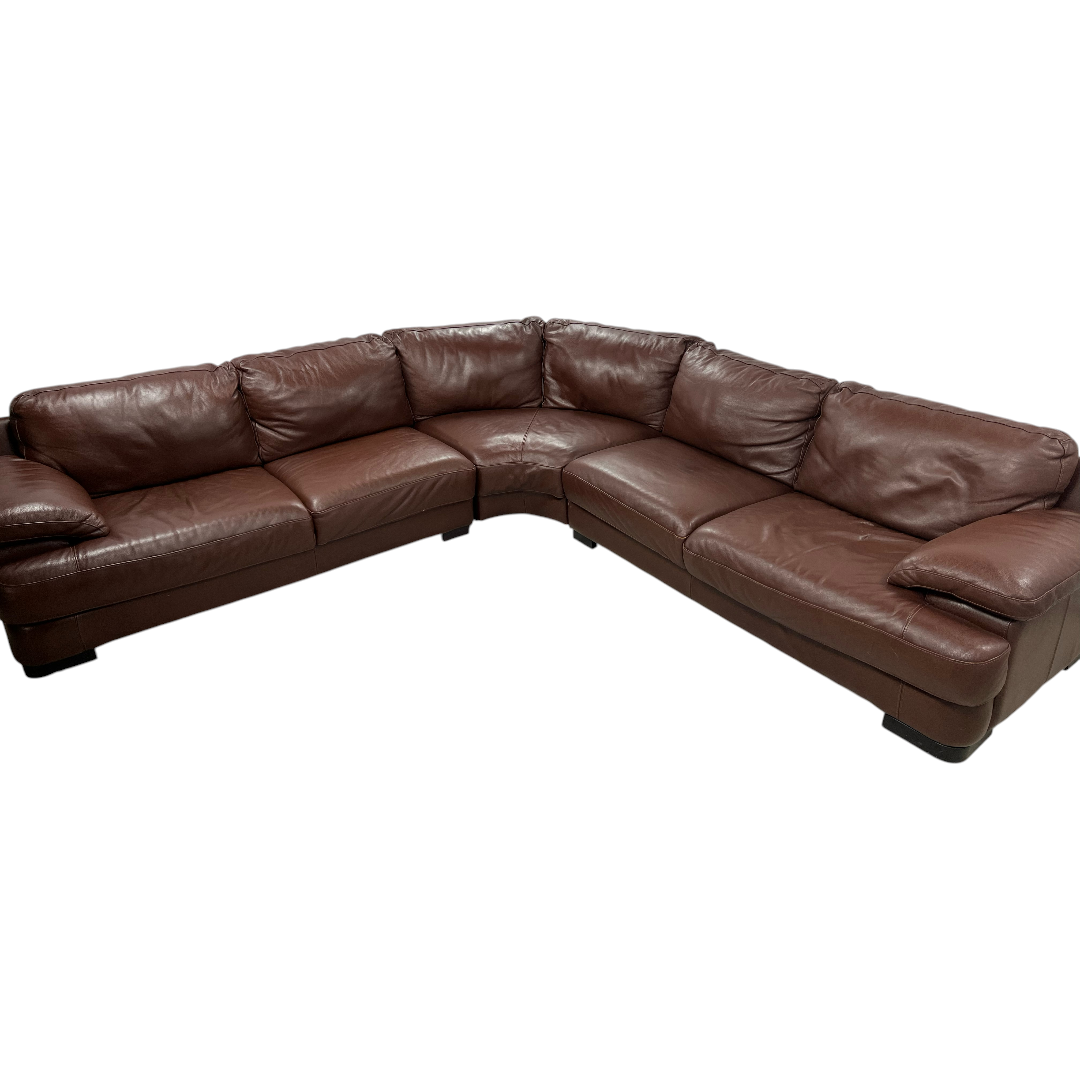 Chateau D’ Ax Brown Leather Sectional
