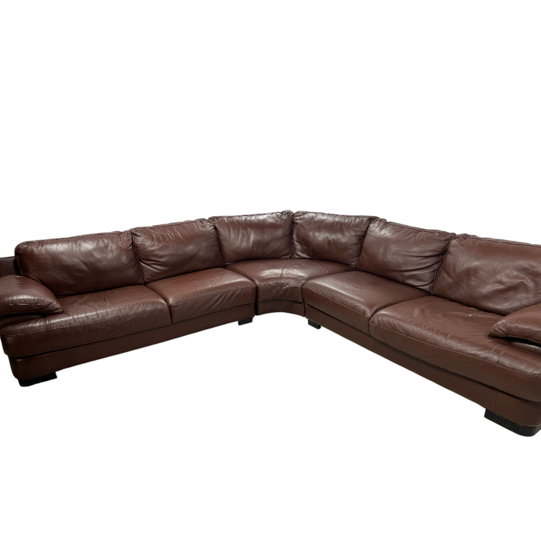 Chateau D’ Ax Brown Leather Sectional