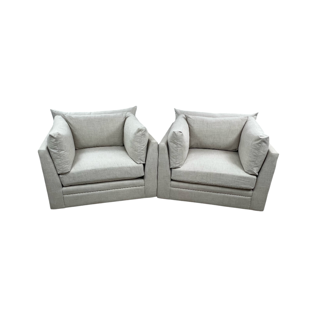 Classic Home Audrey Upholstered Swivel Armchair Set of 2