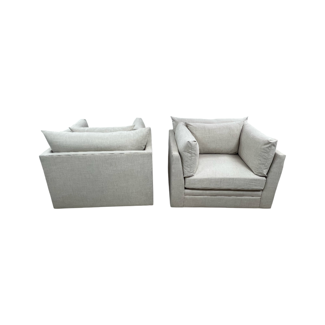 Classic Home Audrey Upholstered Swivel Armchair Set of 2
