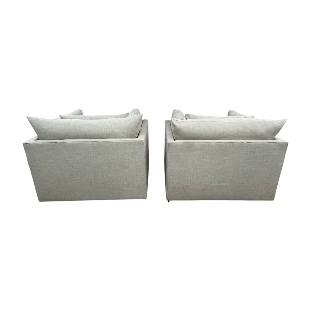 Classic Home Audrey Upholstered Swivel Armchair Set of 2