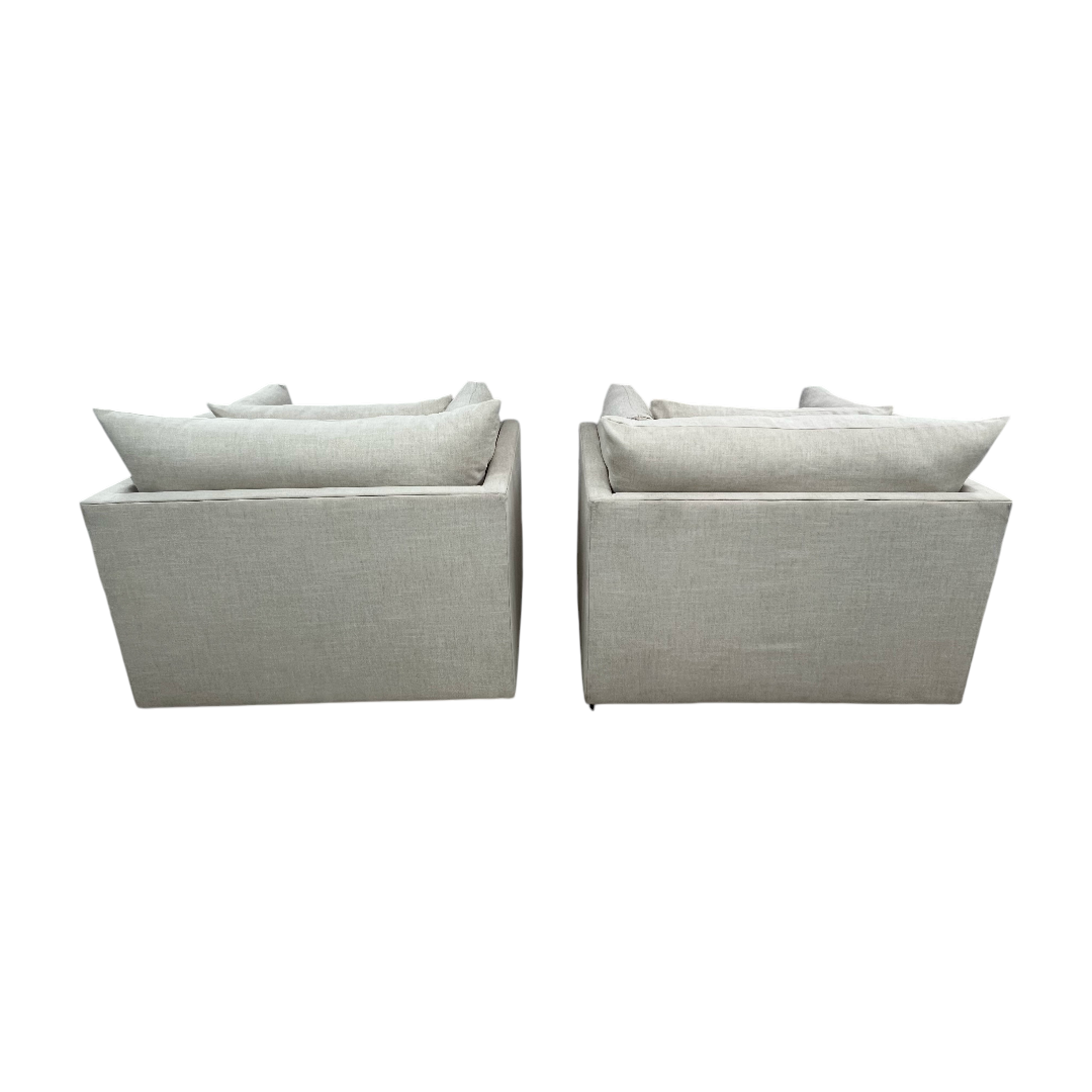 Classic Home Audrey Upholstered Swivel Armchair Set of 2