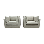 Classic Home Audrey Upholstered Swivel Armchair Set of 2, 46" × 45" × 29" — image 2 of 4