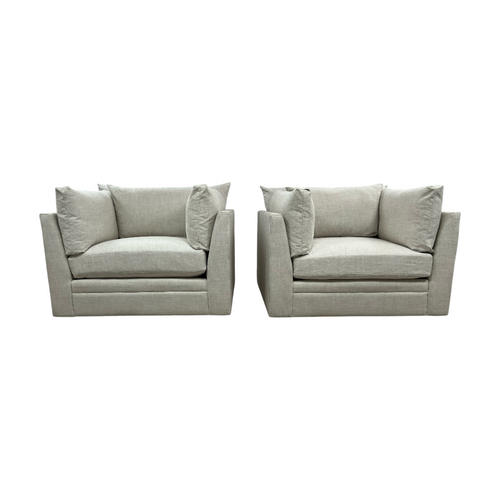 Classic Home Audrey Upholstered Swivel Armchair Set of 2, image 2