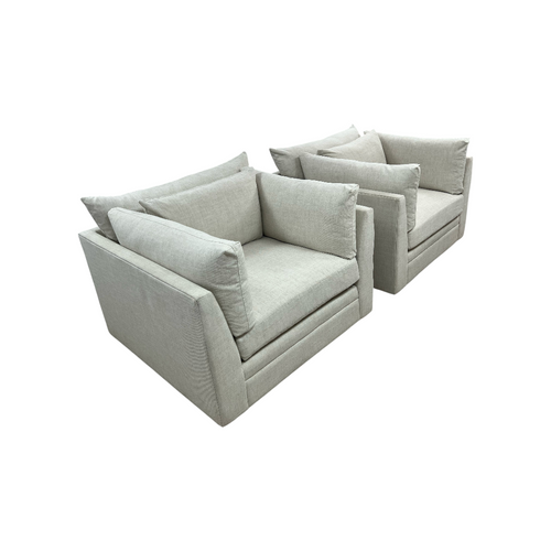 Classic Home Audrey Upholstered Swivel Armchair Set of 2, image 3