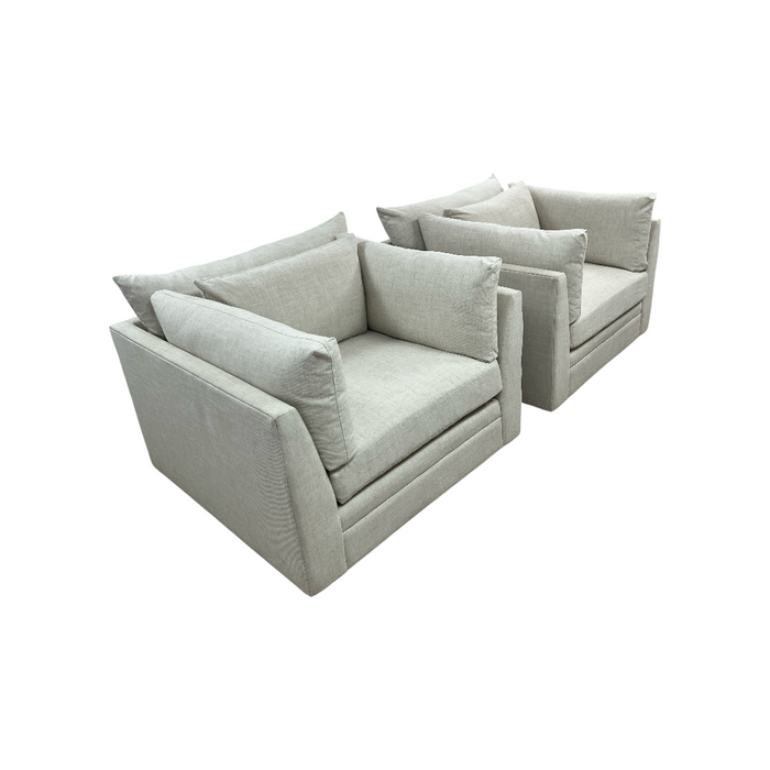 Classic Home Audrey Upholstered Swivel Armchair Set of 2, image 3