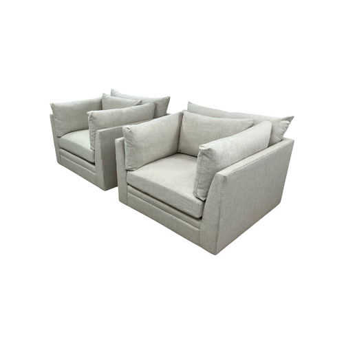 Classic Home Audrey Upholstered Swivel Armchair Set of 2, image 4