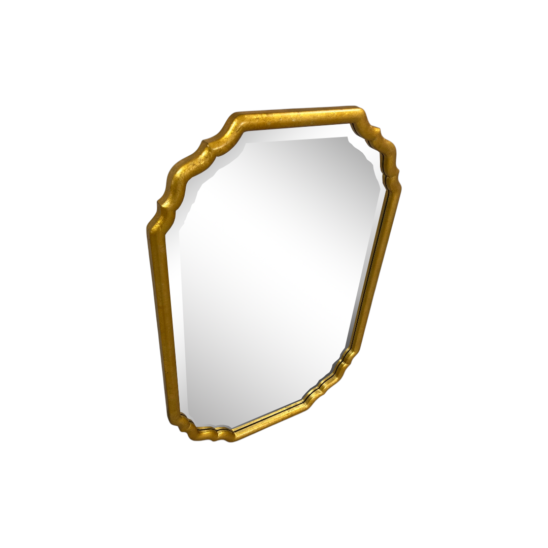 Coleman Furniture Lightly Antiqued Metallic Gold Leaf Rectangular Mirror by Uttermost