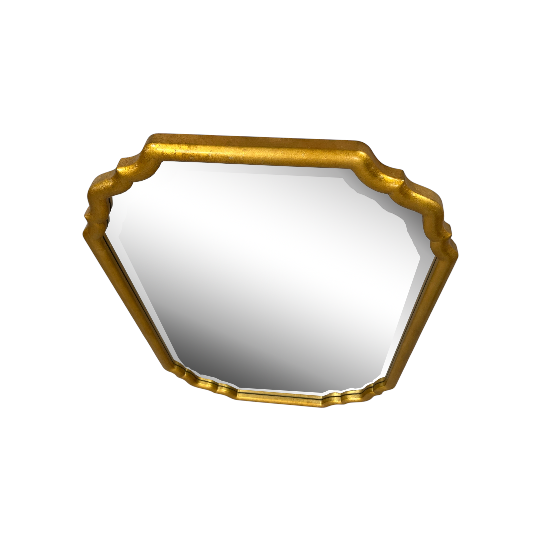 Coleman Furniture Lightly Antiqued Metallic Gold Leaf Rectangular Mirror by Uttermost