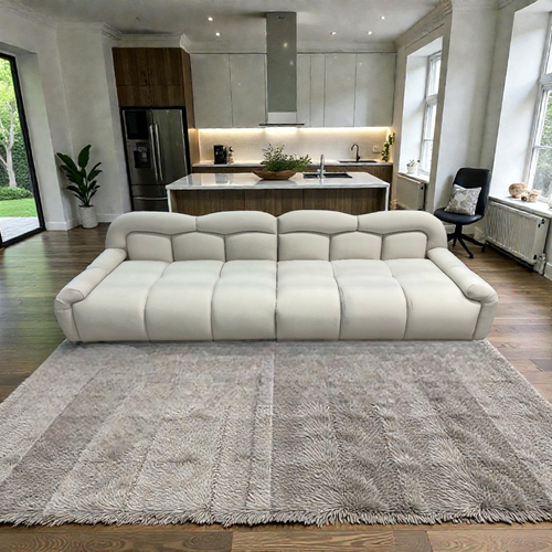 Comfy Sofas Cream Cloud Duo Simple Fabric Sofa, image 1