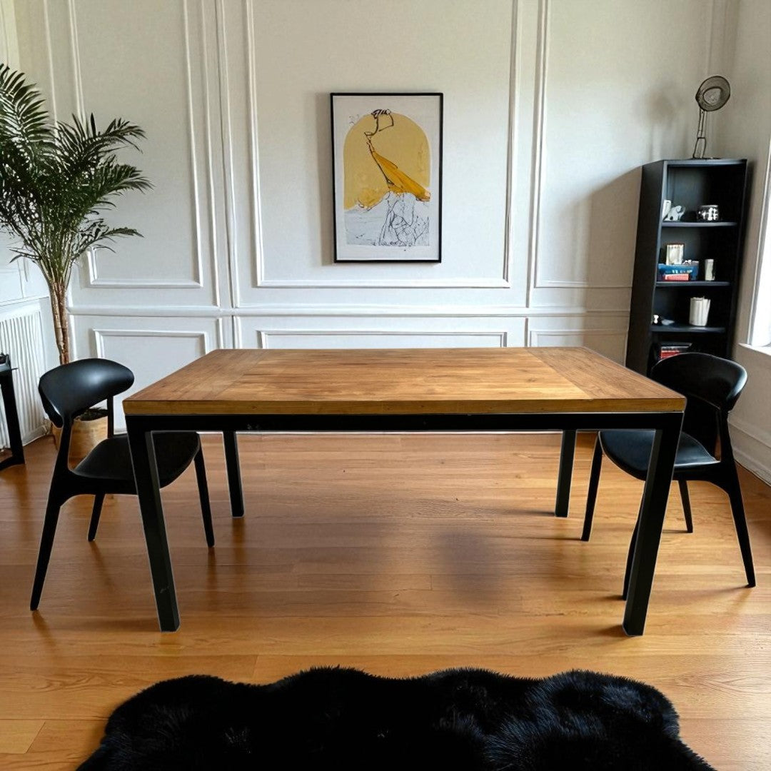 Crate & Barrel Parsons Reclaimed Wood Top Dining Table
