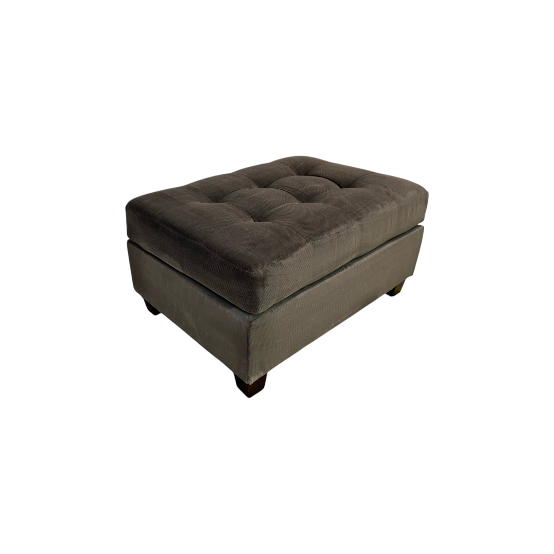 Dark Gray Tufted Ottoman
