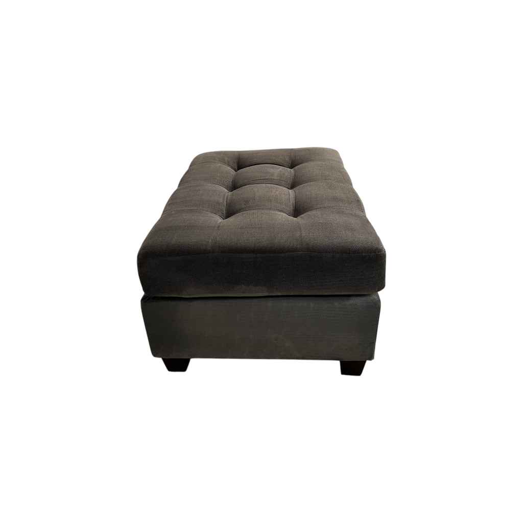 Dark Gray Tufted Ottoman