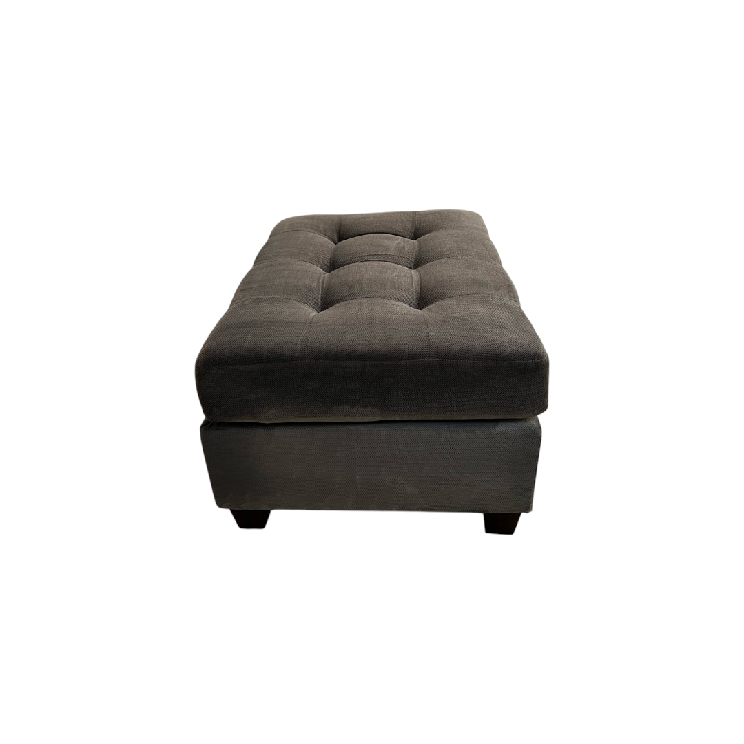 Dark Gray Tufted Ottoman
