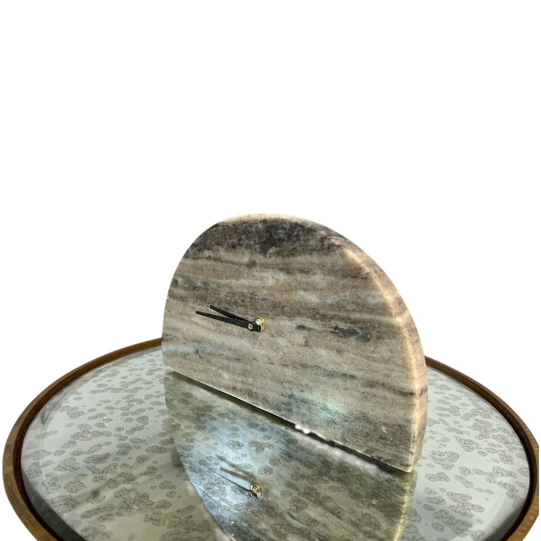 Decorative Half Moon Marble Mantel Clock