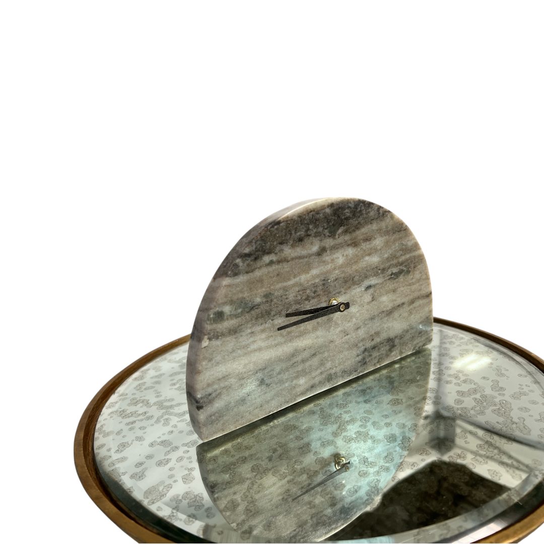 Decorative Half Moon Marble Mantel Clock