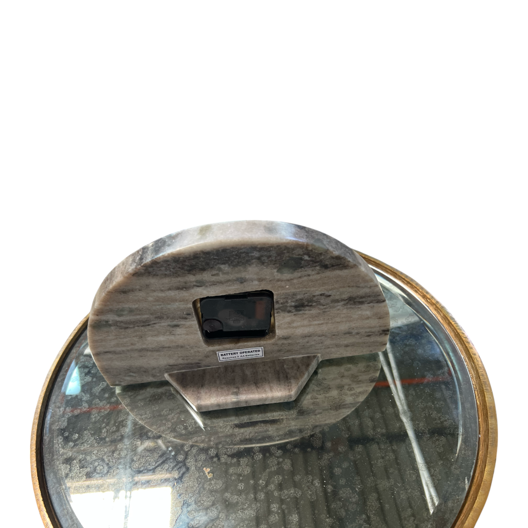 Decorative Half Moon Marble Mantel Clock