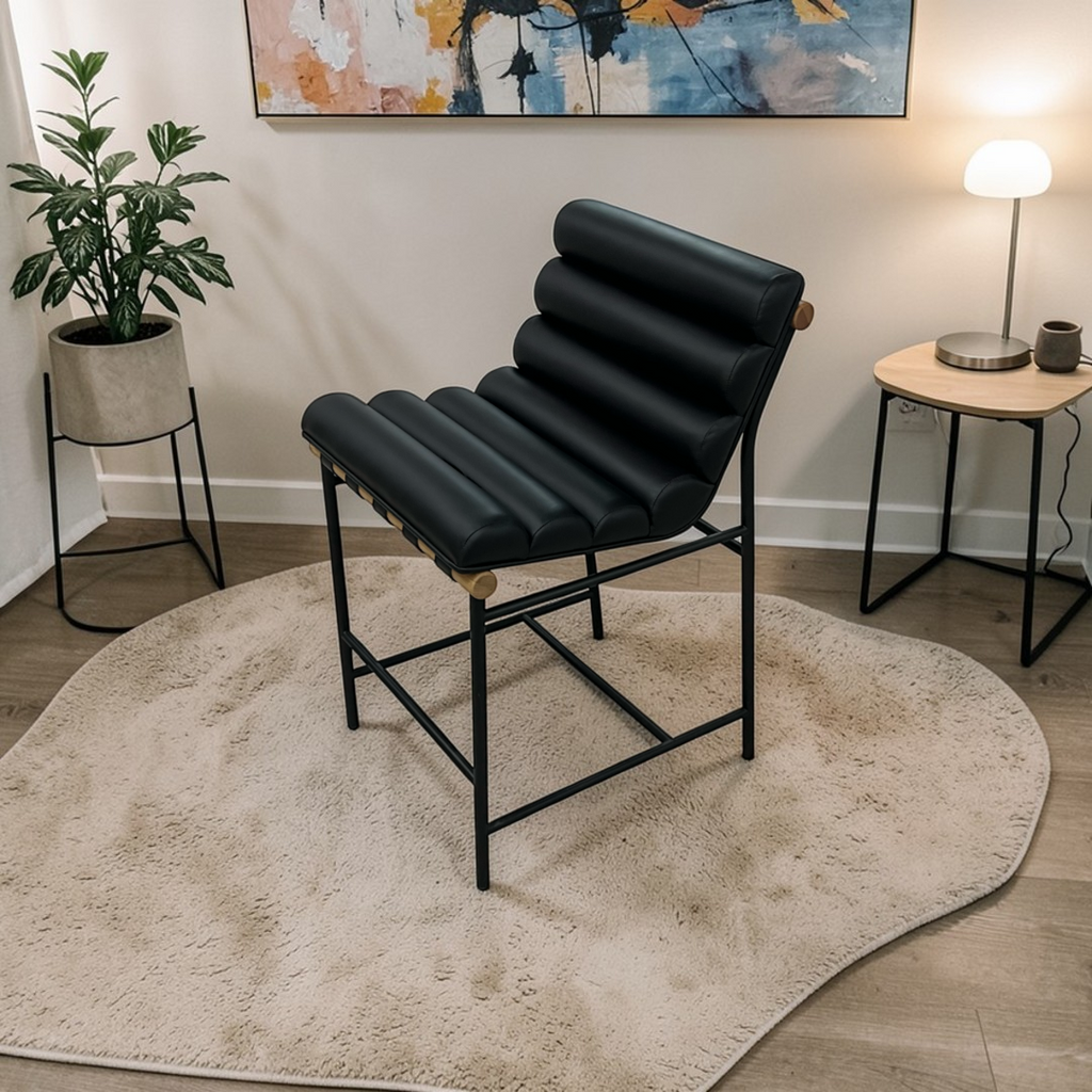 Denver Modern Vail Counter Stool - Black Leather