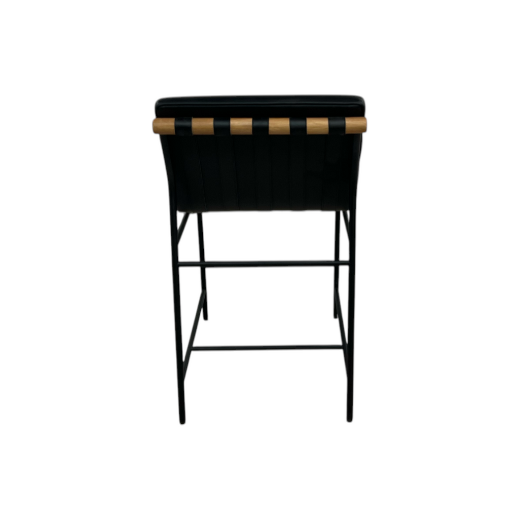 Denver Modern Vail Counter Stool - Black Leather